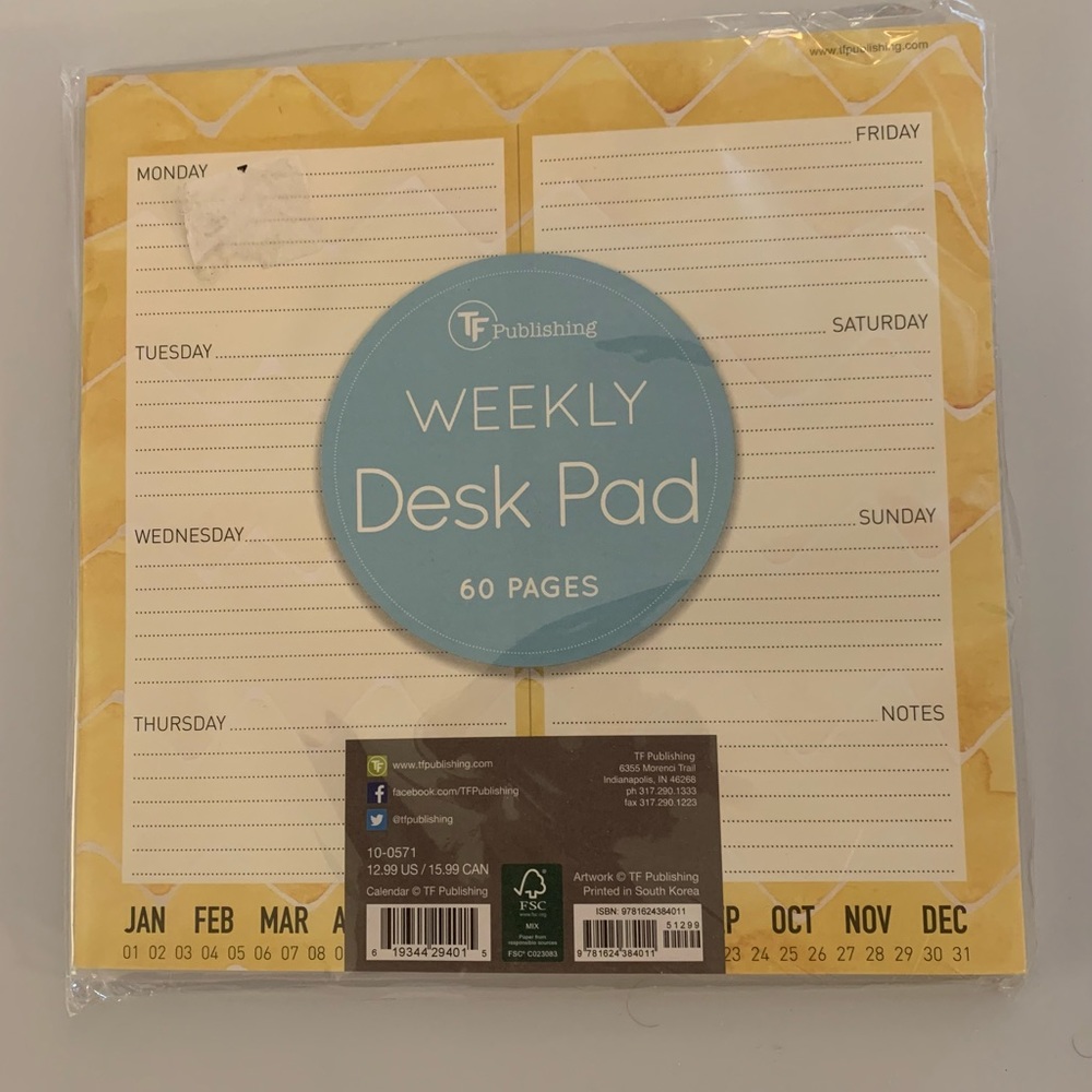 NWOT Weekly Desk Pad - Helpful Organization Tool with 60 pages!